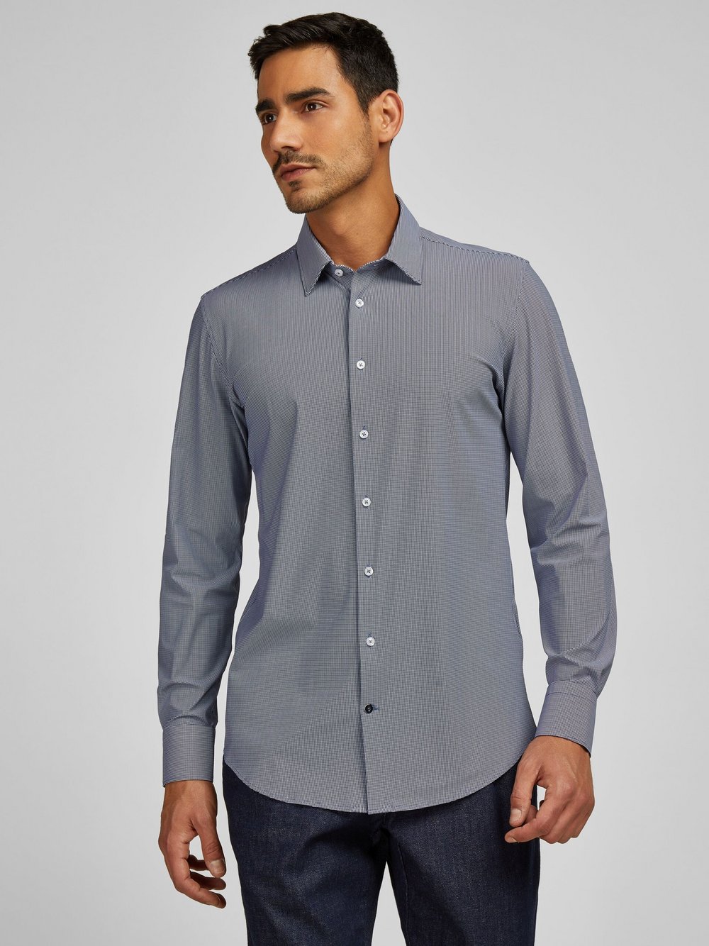 Daniel Hechter Hemd Herren Regular Fit Polyamid blau, 42 Image