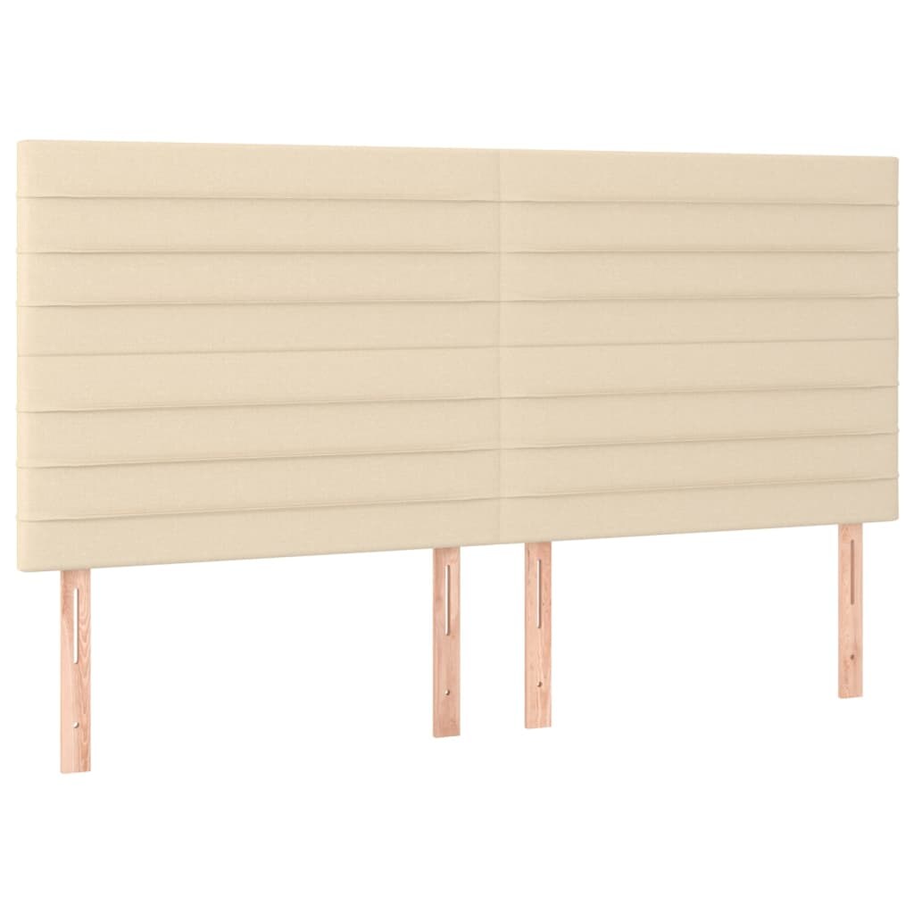 vidaXL Kopfteil Creme 160x5x118/128 cm Stoff Image