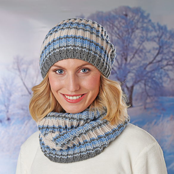 Loopschal "Nelly" Strick im Streifenmuster Image