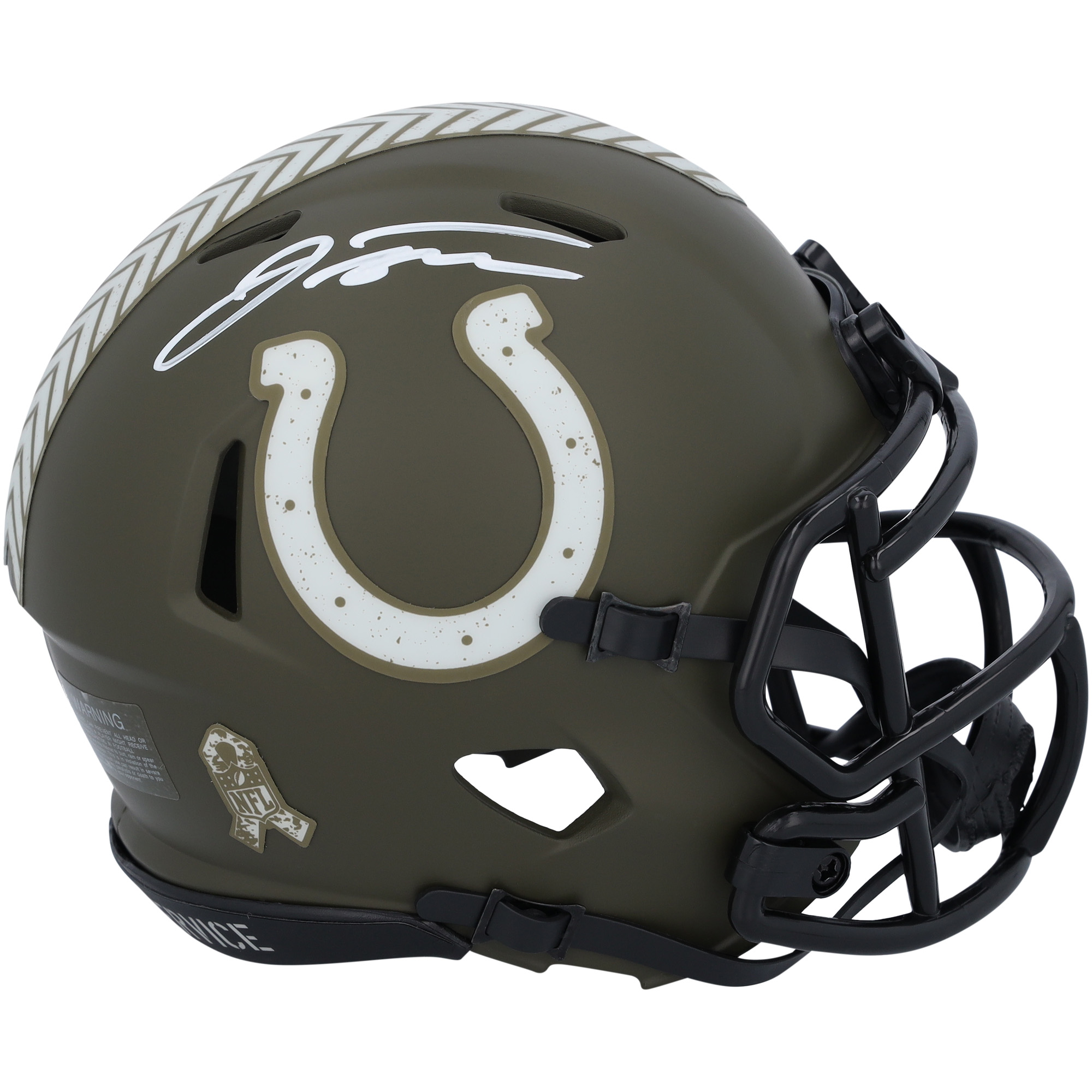Jonathan Taylor Indianapolis Colts signierter Riddell 2022 Salute To Service Speed Mini-Helm Image