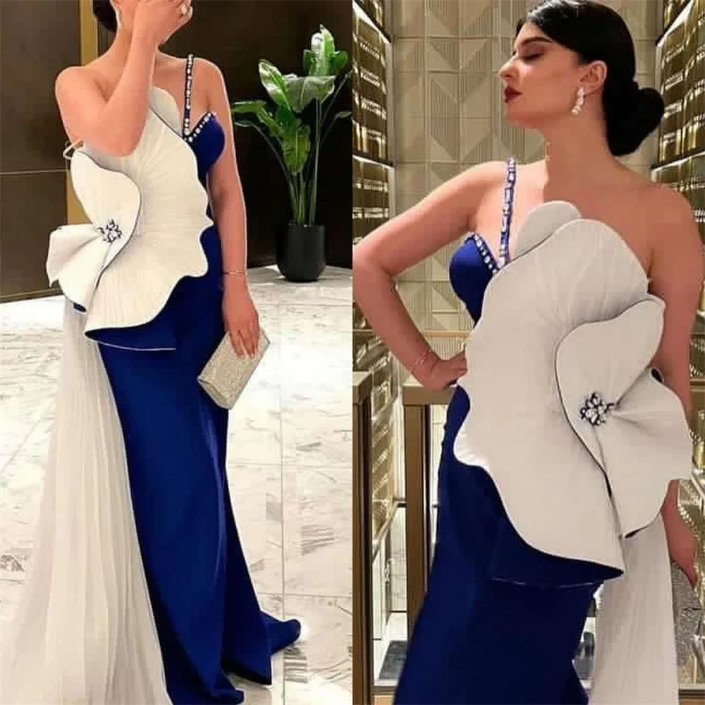 Customized Prom Dresses High Quality One-shoulder Cocktail Flowers Sequin Satin Occasion Evening Gown Vestido