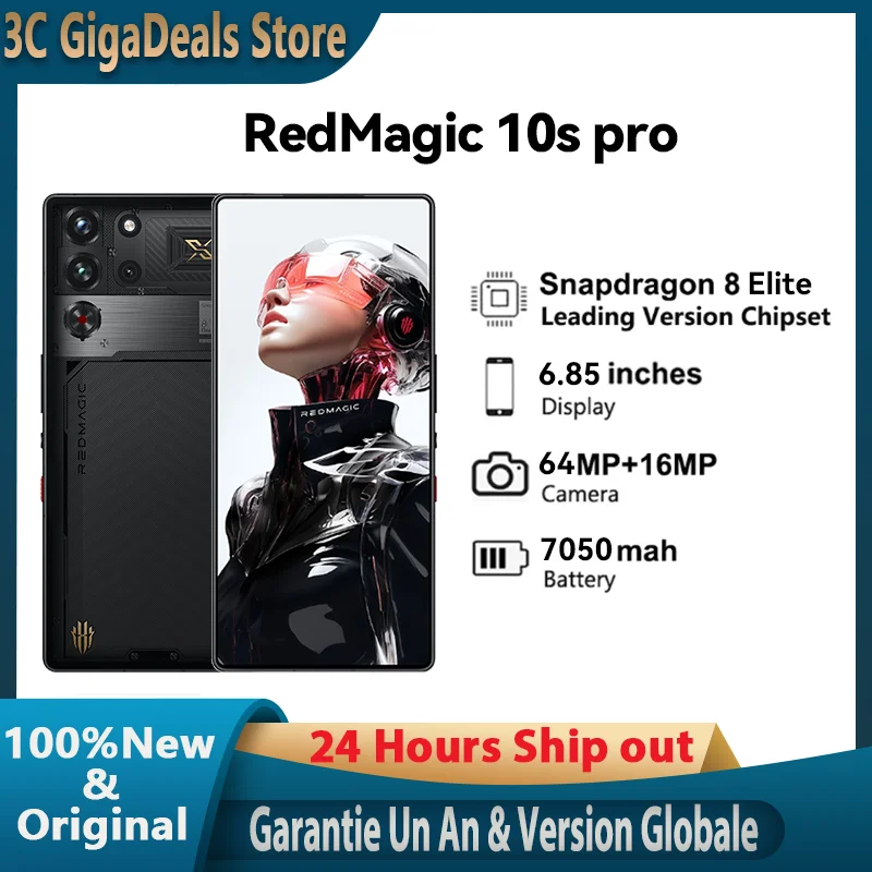 Globale World Premier-Version RedMagic 10s Pro 5G-Gaming-Telefon 6,85 Zoll Snapdragon 8 Elite führende Version 7050 mAh 80 W 144 Hz NFC