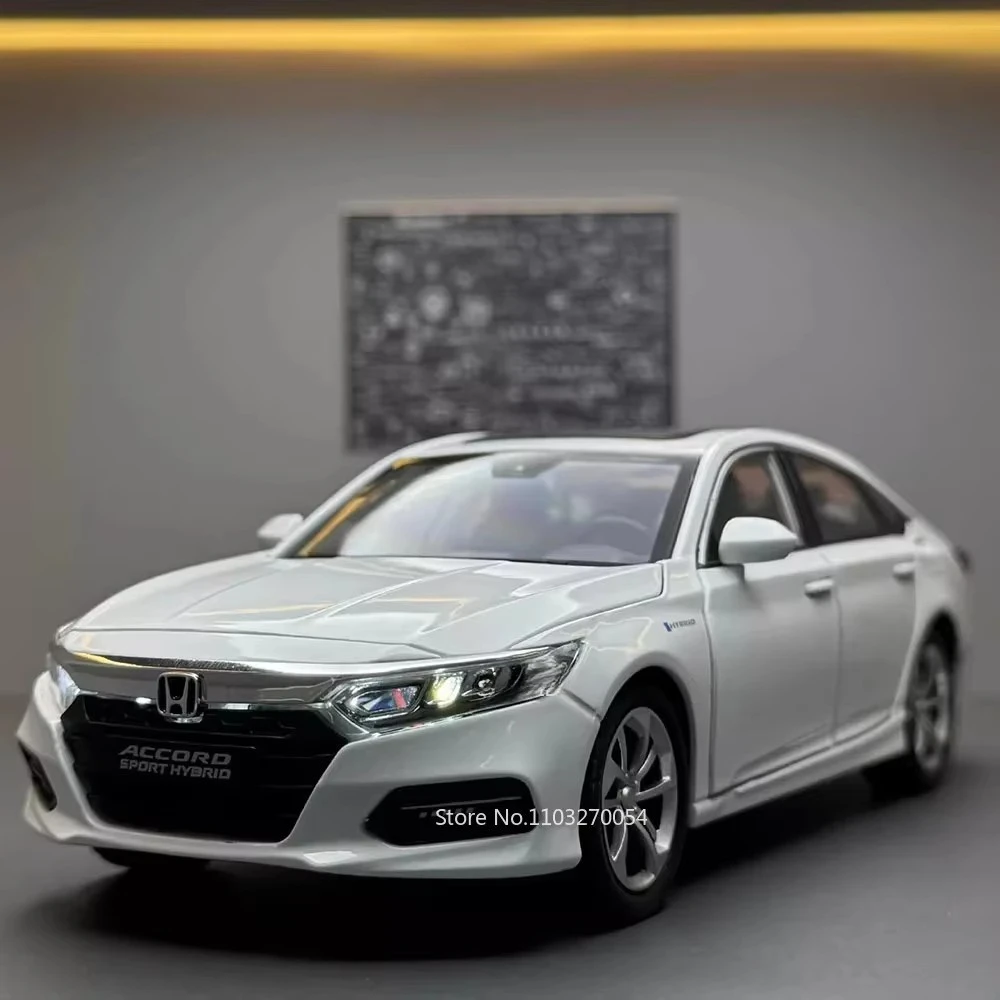 1:24 Honda Accord Modelle Spielzeug Legierung Diecast Autos Vorderrad Lenkung Türen Geöffnet Sound Licht Zurückziehen Fahrzeuge Freund Geschenke Image