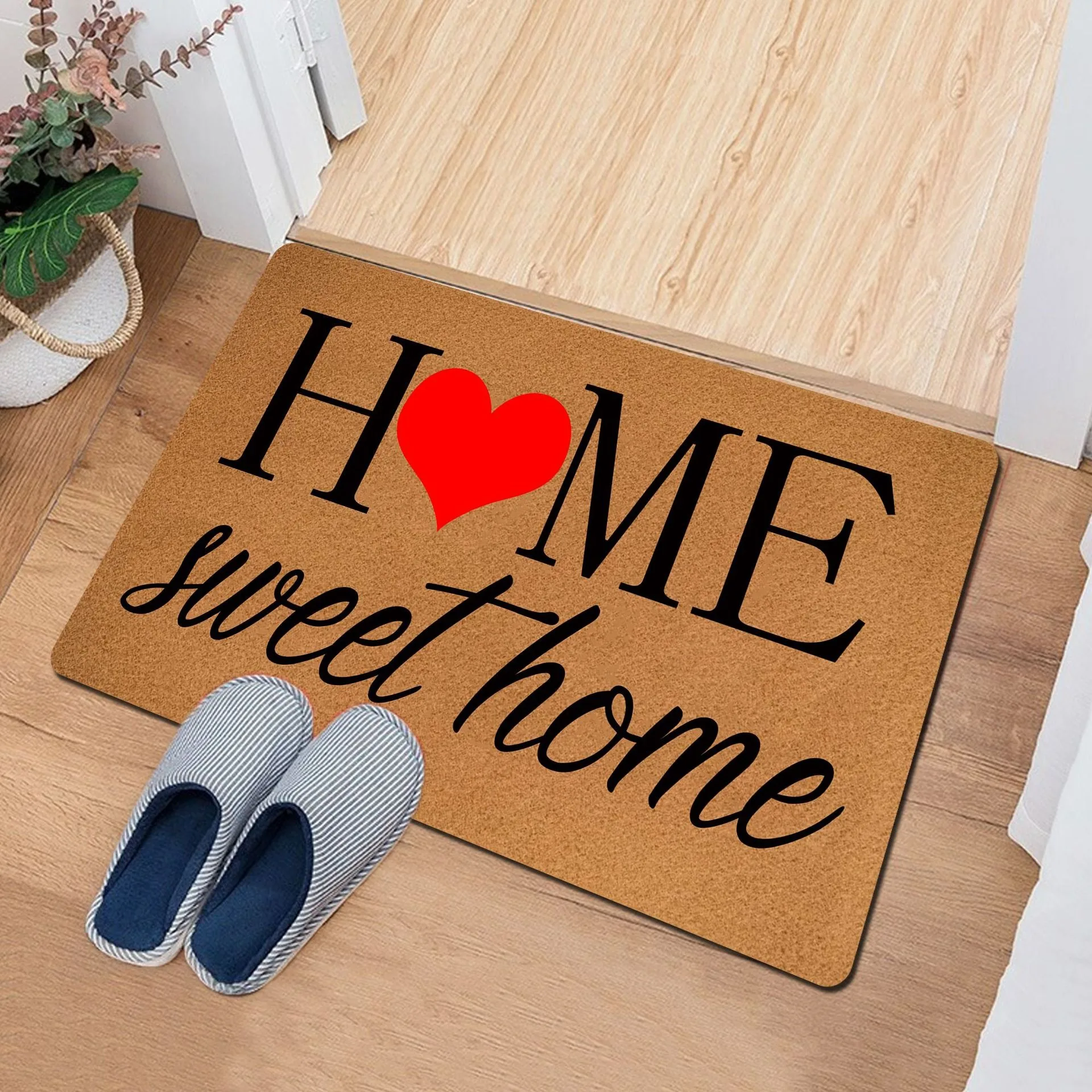 Welcome Sweet Home Pattern Printed Floor Mat Door Mat Entrance Carpet Bathroom Absorbent Non Slip Mat Kitchen Door Mat