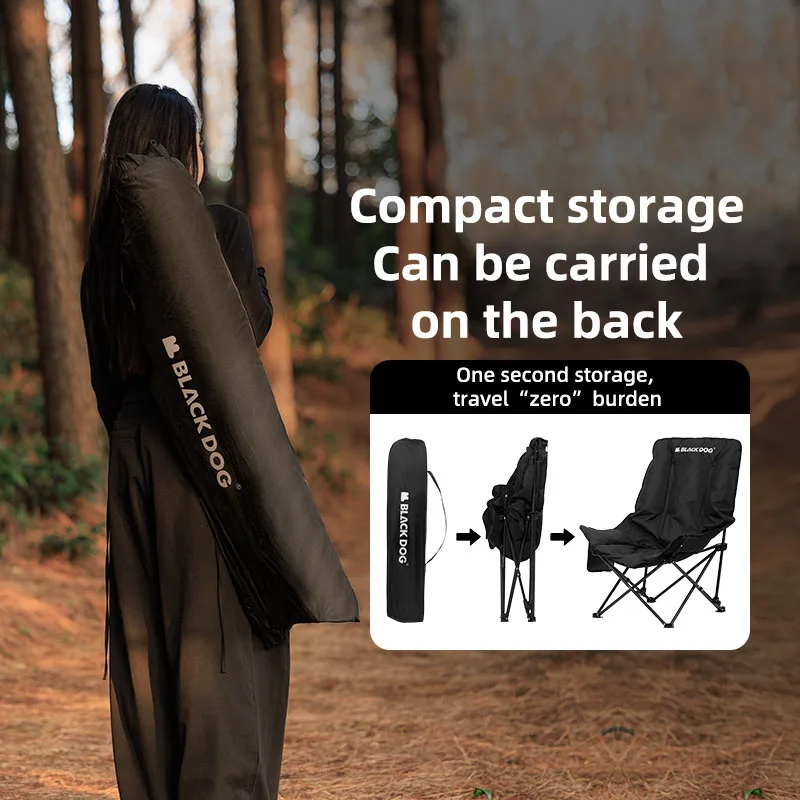 Blackdog Outdoor Klappbarer Sitz-Loungesessel, Mondstuhl, Camping-Loungesessel, tragbarer, verdickter Strandstuhl, einfache Installation Image