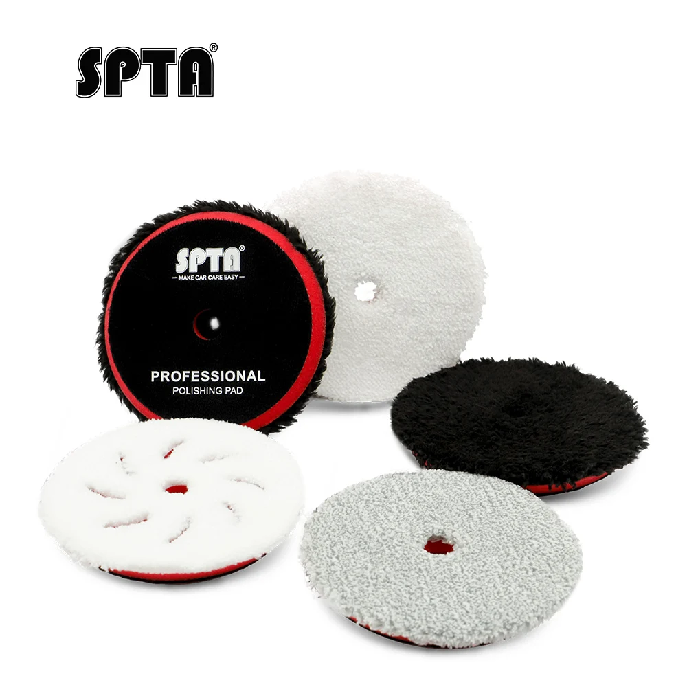 SPTA 3"/5"/6" Fast Finishing Mikrofaser-Polierpad Polierscheiben-Kits für DA/RO Autopolierer Image
