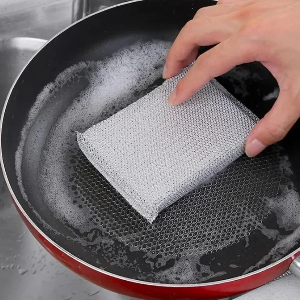 Set of 4 Non-Scratch Pot Scrub Sponges - Dishwashing & Household Cleaning