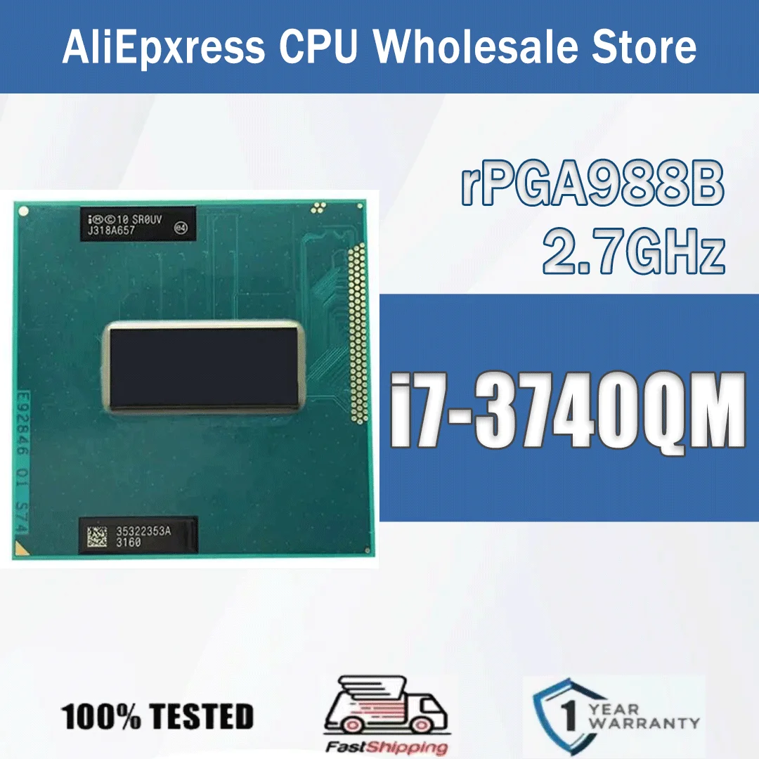 Intel Core i7-3740QM SR0UV 2,7 GHz 4 Kerne 8 Threads 45 W i7 3740QM Computer CPU Prozessor Server Sockel G2 / rPGA988B