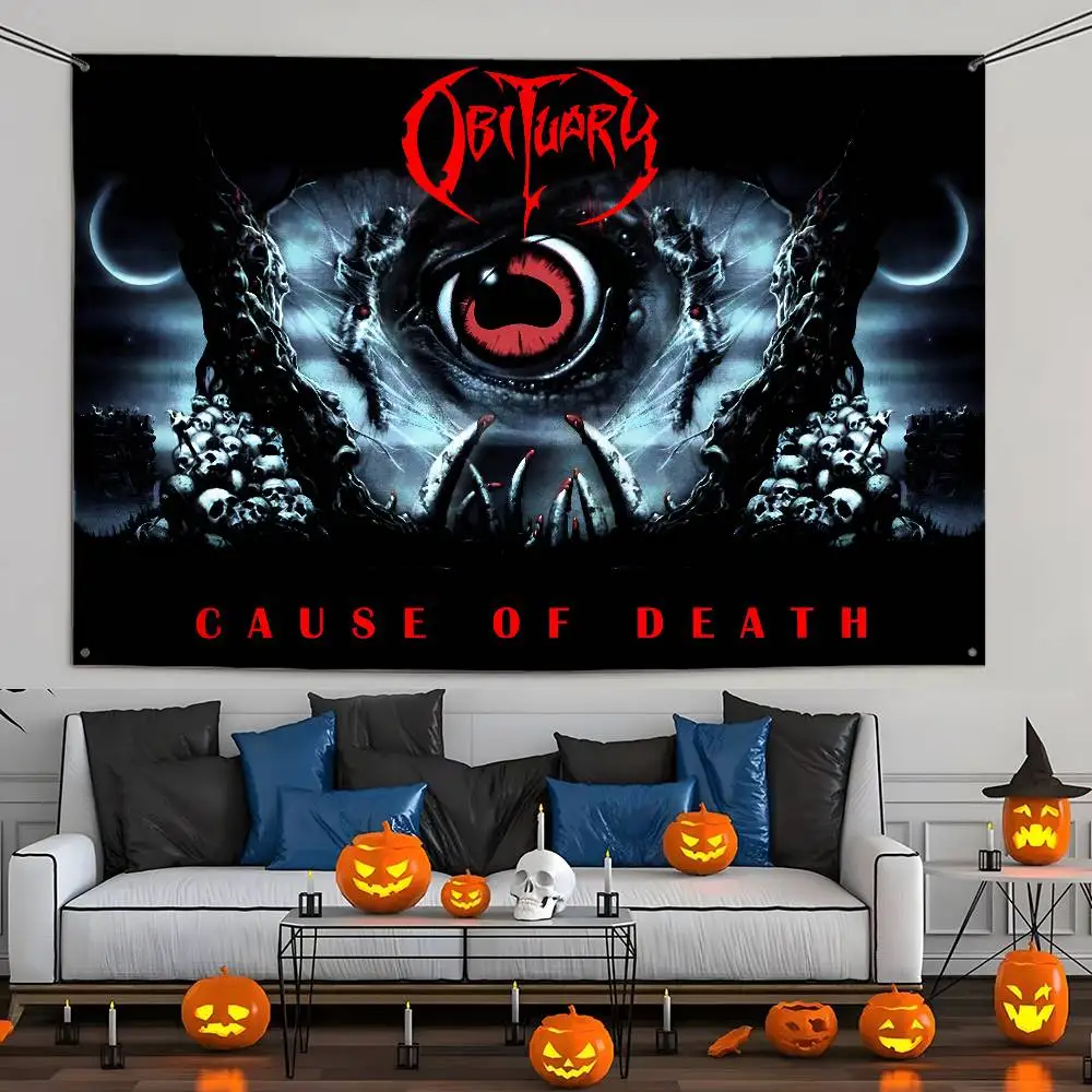 Ob zas Band Logo Death Metal Flagge Benutzerdefinierte Flaggen Wandbehang Wandteppich Outdoor Dekorative Flagge Hintergrund Decke Image