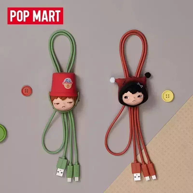 POP MART Hirono Echo Serie Zwei In Einem Daten Linie Blind Box Erraten Tasche Mystery Box Spielzeug Puppe Nette Figur Ornamente Geschenk Sammlung Image