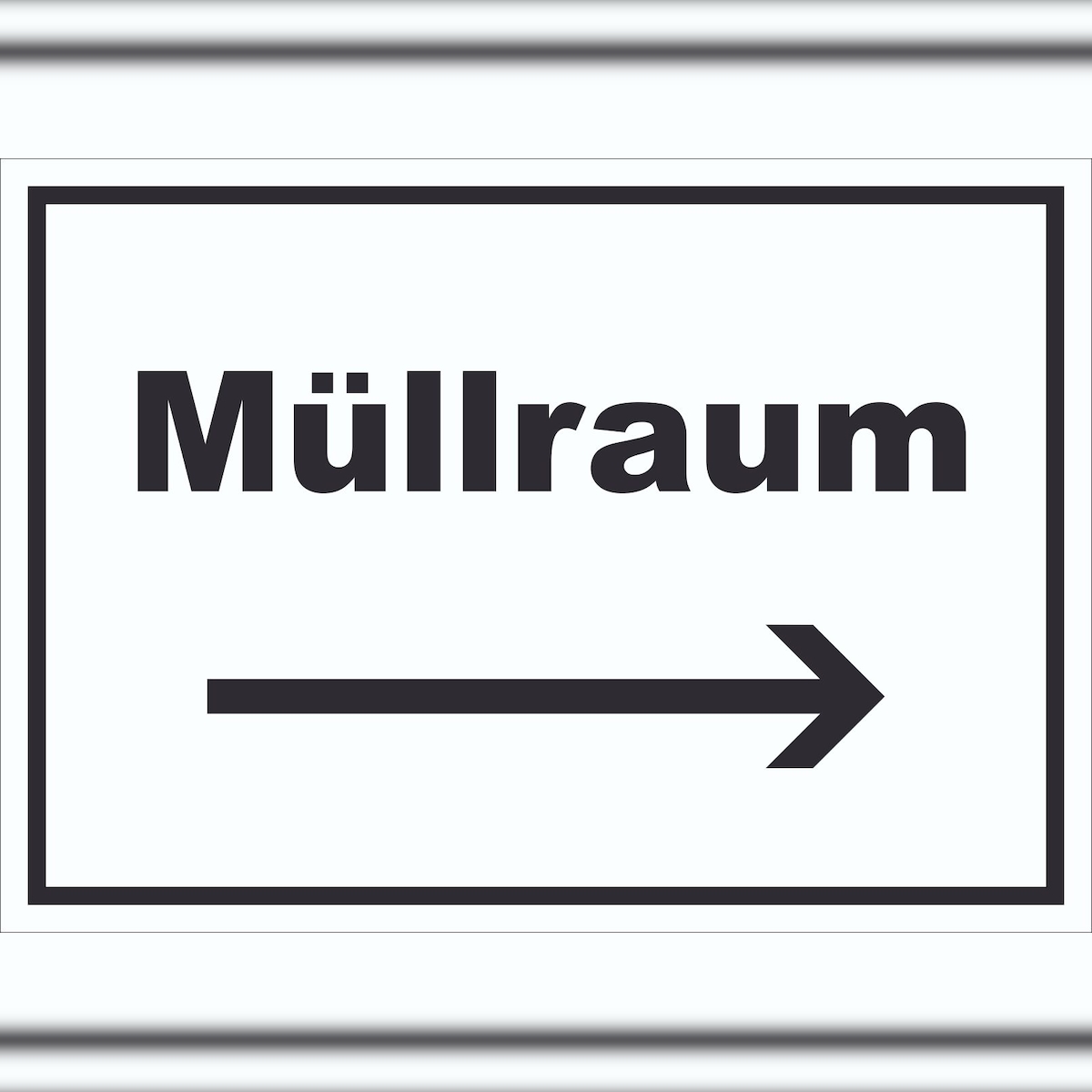 HB-Druck Müllraum Schild mit Text Richtungspfeil rechts Abfall Mülltrennung waagerecht A6 (105x148mm) Image