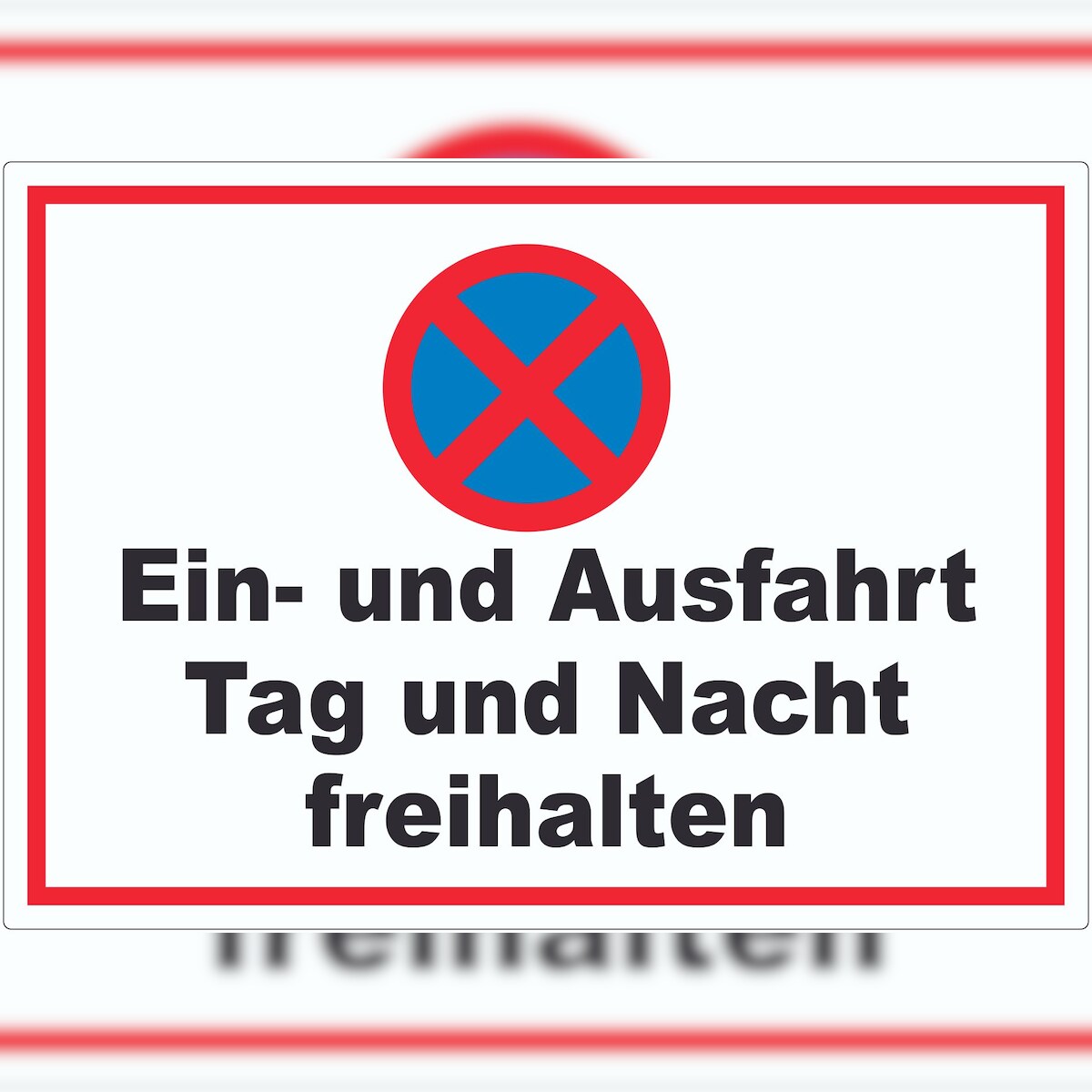 HB-Druck Parken verboten Ein- und Ausfahrt Tag und Nacht freihalten Aufkleber A8 (52x74mm) Image