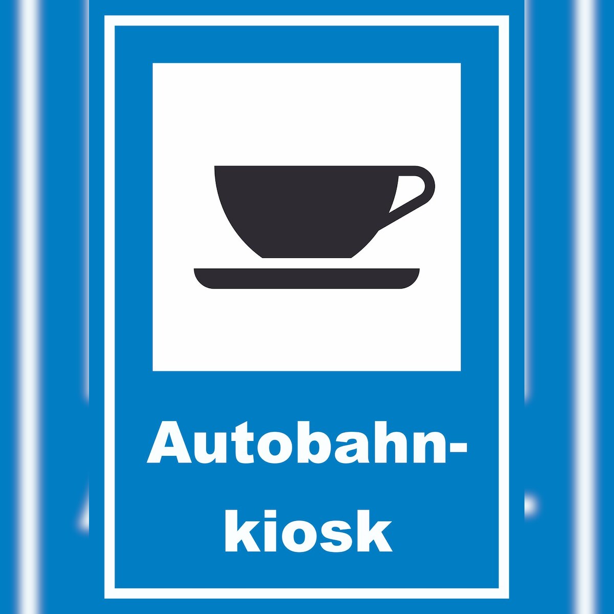 HB-Druck Autobahnkiosk Schild A6 Rückseite selbstklebend Image