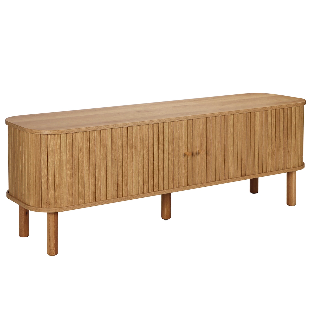 Oviala Business Skandinavischer TV-Schrank mit 2 Türen, L150 cm, heller Holzeffekt Image