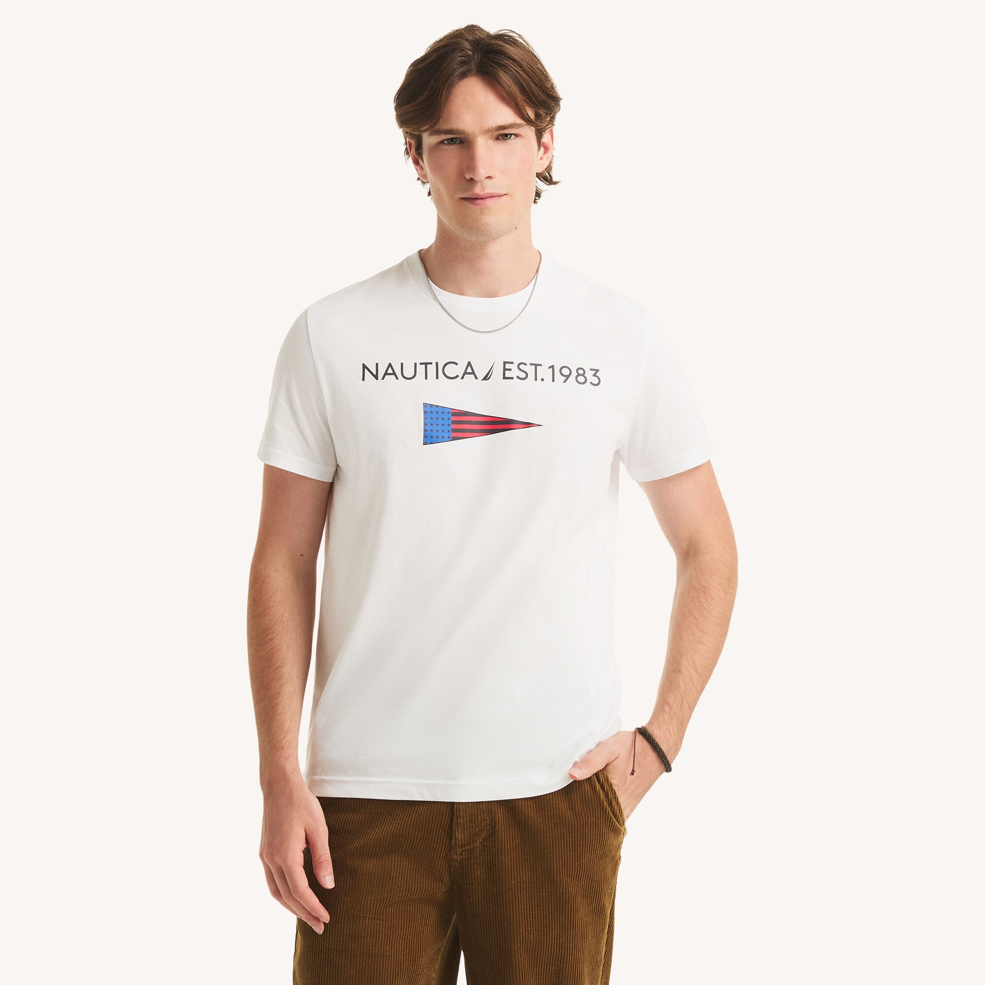 Nautica Men's 1983 Graphic T-Shirt 101 (Bright White), XL
