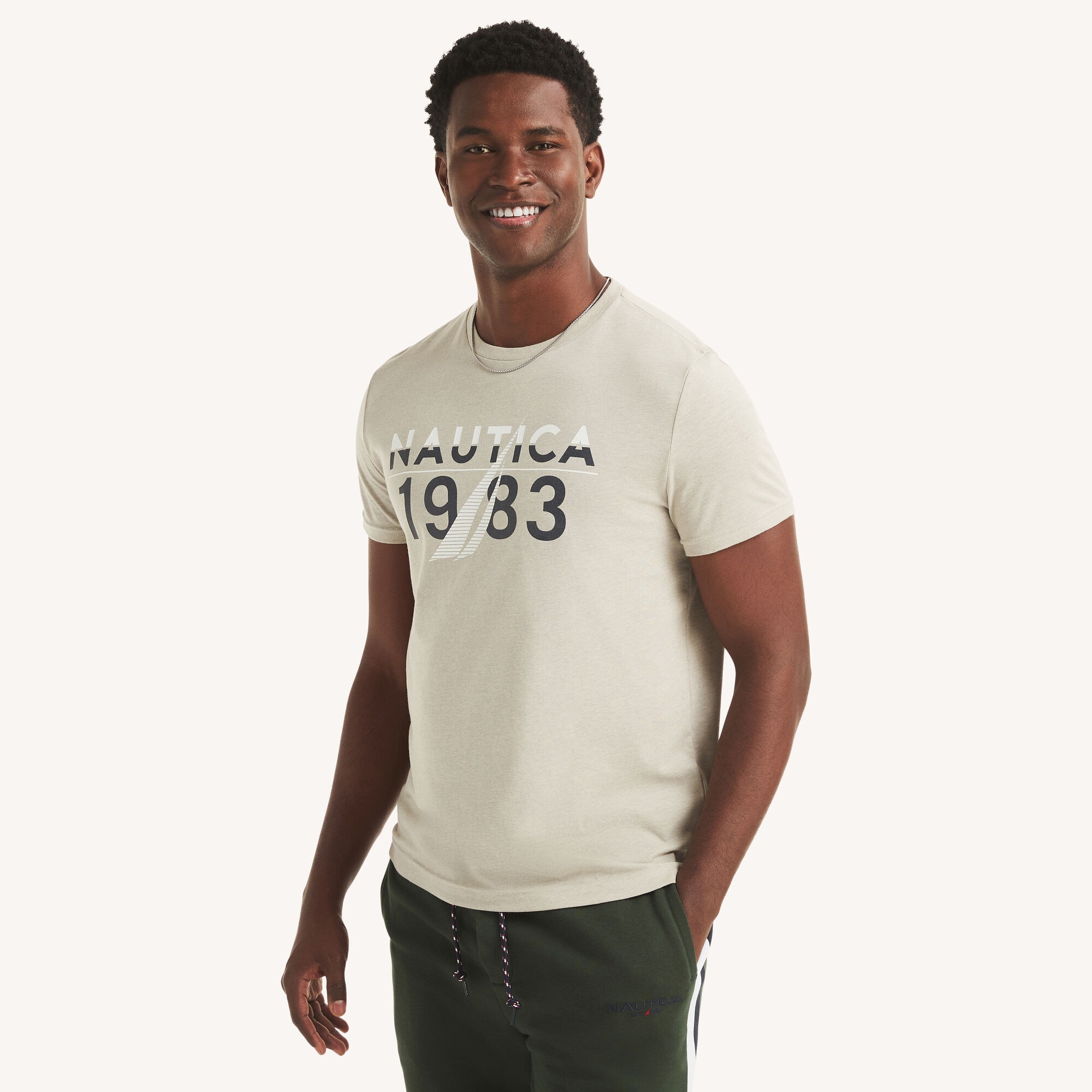 Nautica Men's 1983 Graphic T-Shirt 060 (Grey Heather), XL