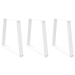 vidaXL Esstisch Beine V-Form 3 Stück Weiß 80x(72-73,3) cm Stahl Image