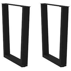 vidaXL Esstisch Beine V-Form 2 Stück Schwarz 70x(72-73,3) cm Stahl Image