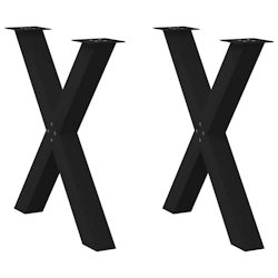 vidaXL Esstischbeine X-Form 2 Stk. Schwarz 70x(72-73) cm Stahl Image
