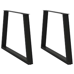 vidaXL Esstisch Beine V-Form 2 Stück Schwarz 90x(72-73,3) cm Stahl Image