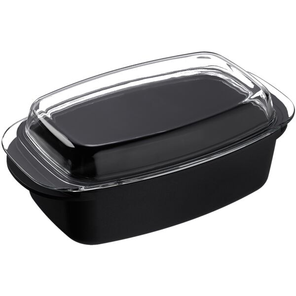 relaxdays Bräter mit Deckel 39 x 22 cm schwarz Image