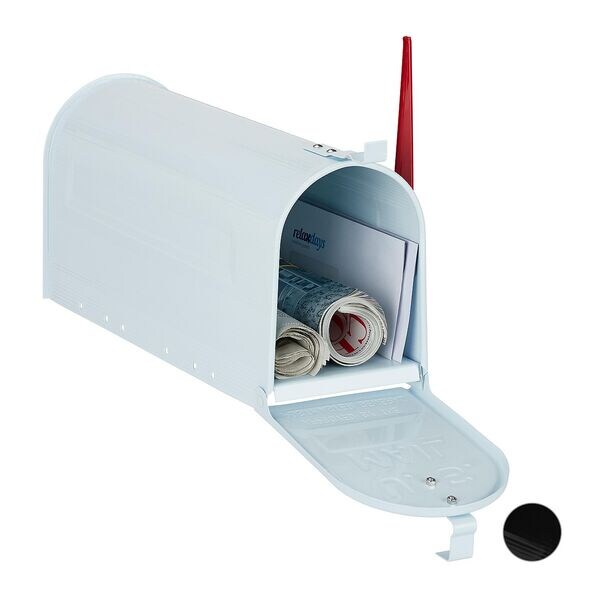 relaxdays Briefkasten »US Mailbox« weiß, 16x22x48 cm Image