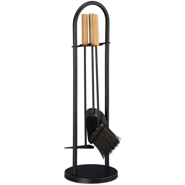 relaxdays Kaminbesteck modern 4-tlg.