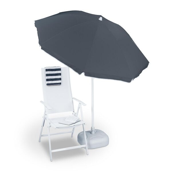 relaxdays Sonnenschirm 180 cm grau Image