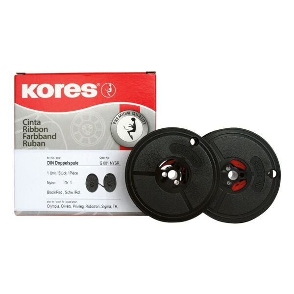 KORES Farbband »G001NYSR« sw/rot Gr.1 rot, 1.3 cm Image