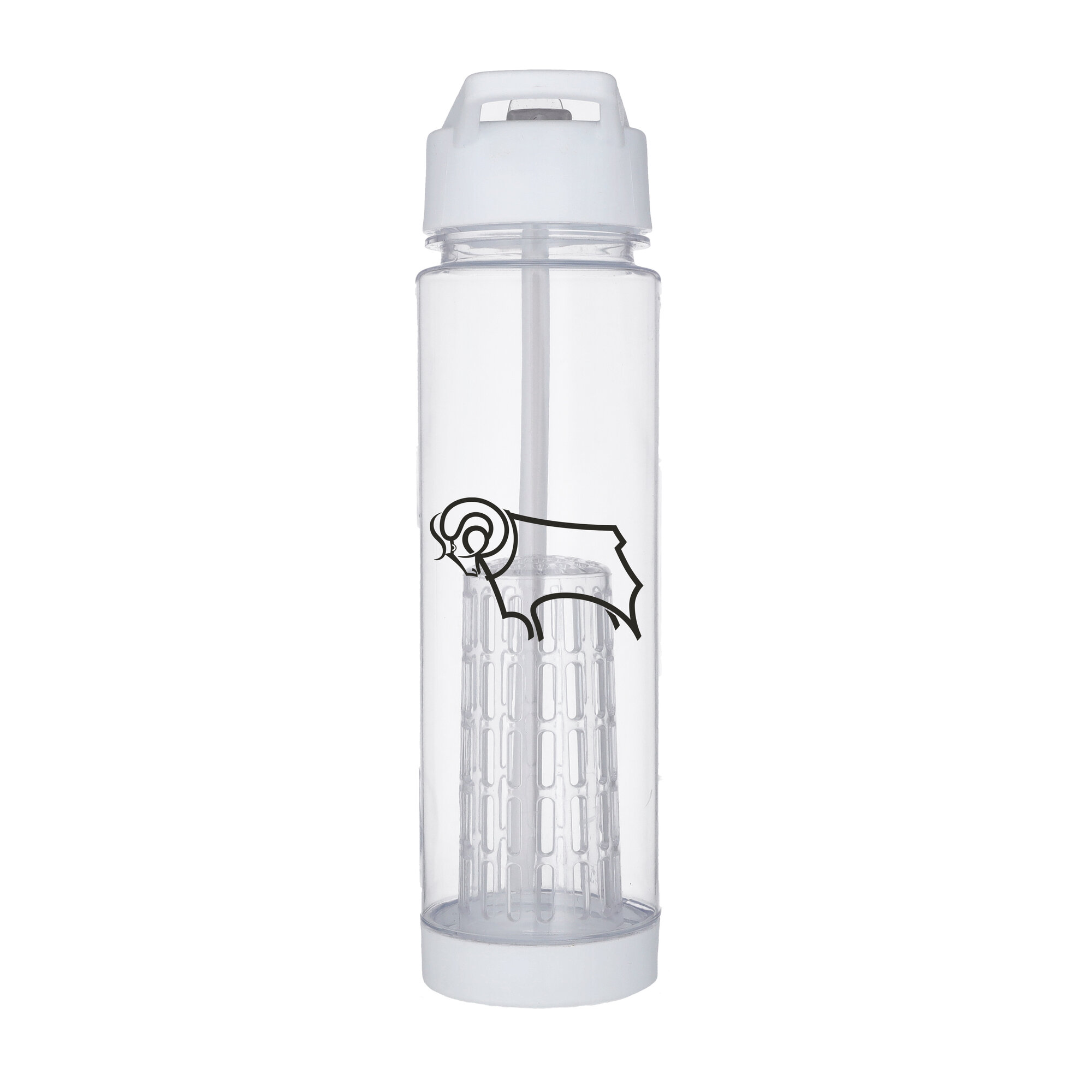 Trinkflasche mit Derby County-Logo, transparent, Kunststoff, 650 ml, Weiß Image