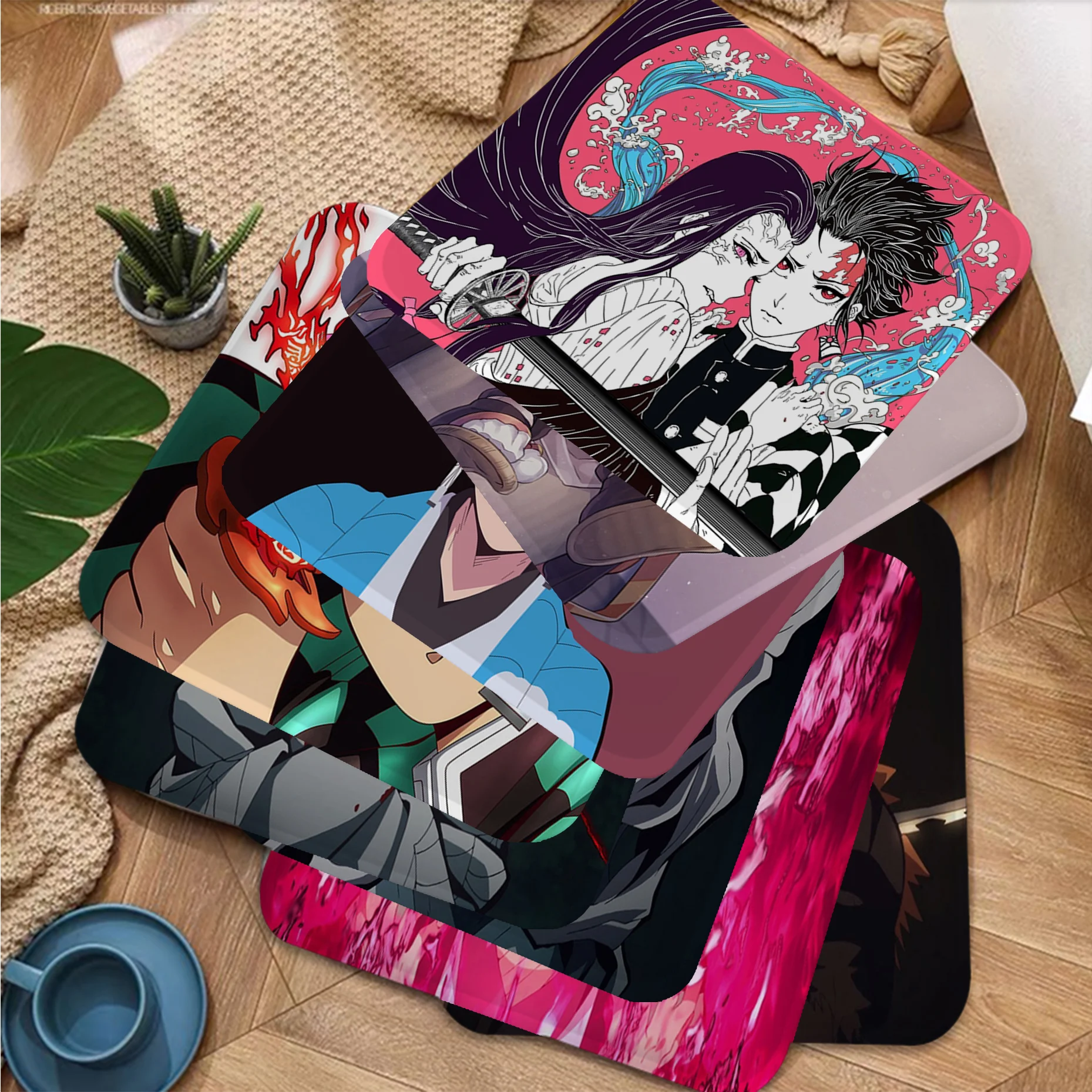 Anime Dämon Slayer Kimetsu europäischen Hocker Pad Terrasse Home Küche Bürostuhl Sitzkissen Pads Sofa Sitz 40x40cm Stuhl Matte Pad