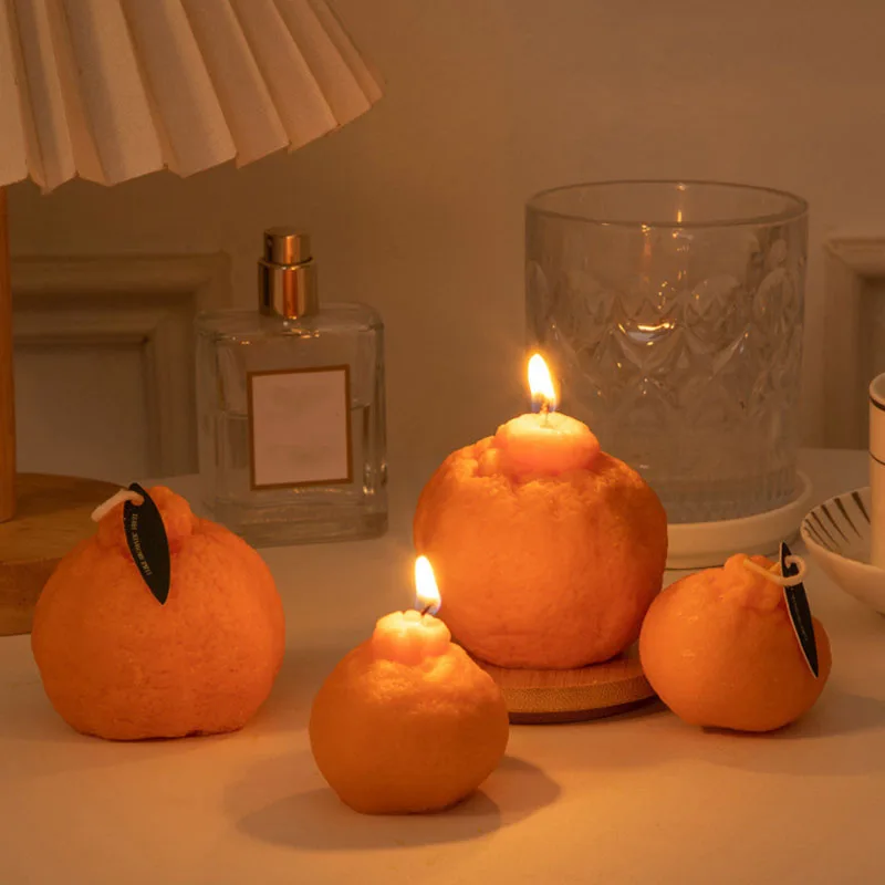 3D Orangen Kerze Silikonform DIY Obst Hässliche Orange Mandarine Duftkerze Harz Gussform Handgemacht Gips Ornament Geschenk Image