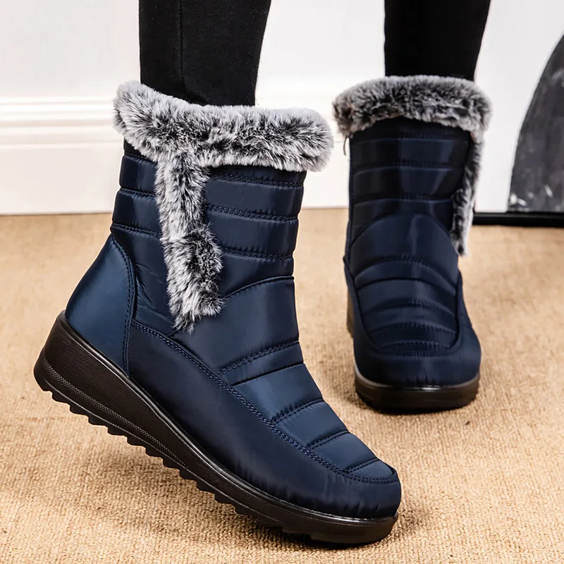 Frauen Stiefel Schnee Flache Frauen Booties Wasserdichte Schuhe Frauen Plus Größe Stiefeletten Plattform Winter Schuhe Stiefel Botas Mujer