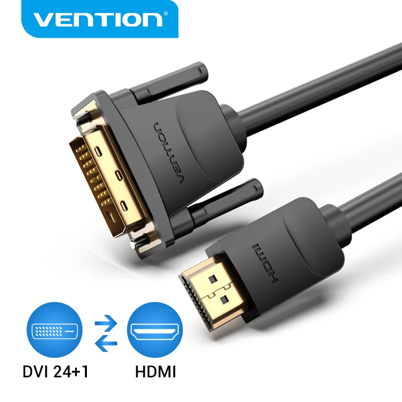 Vention HDMI zu DVI Kabel Bidirektionaler HDMI Stecker 24+1 DVI-D Stecker Adapter 1080P Konverter für Xbox HDTV DVD LCD DVI zu HDMI Kabel Image