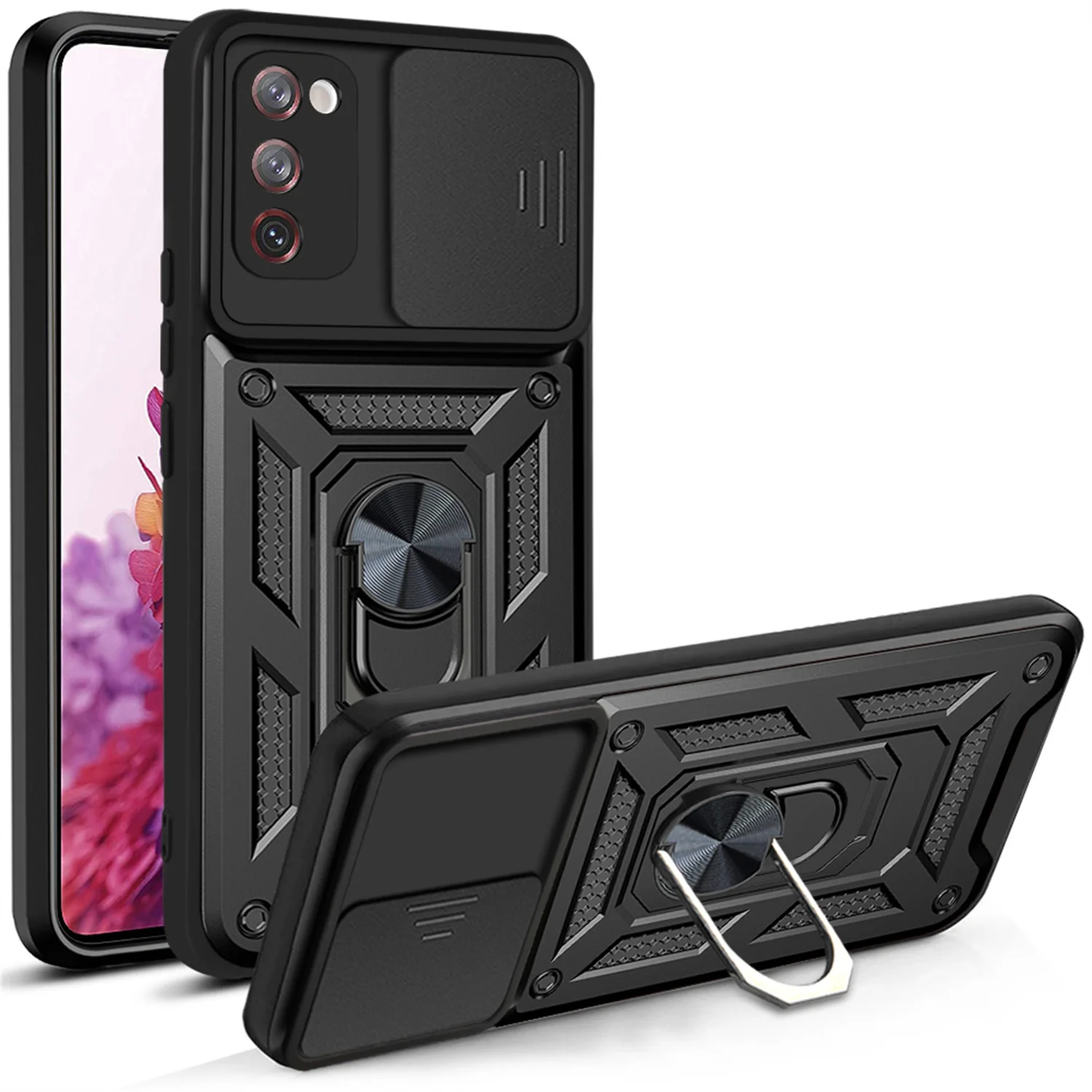 Für Samsung Galaxy S20FE Fall Magnetische Ring Halter Rüstung Telefon Fall Für Samsung S20 FE Zurück Abdeckung Image