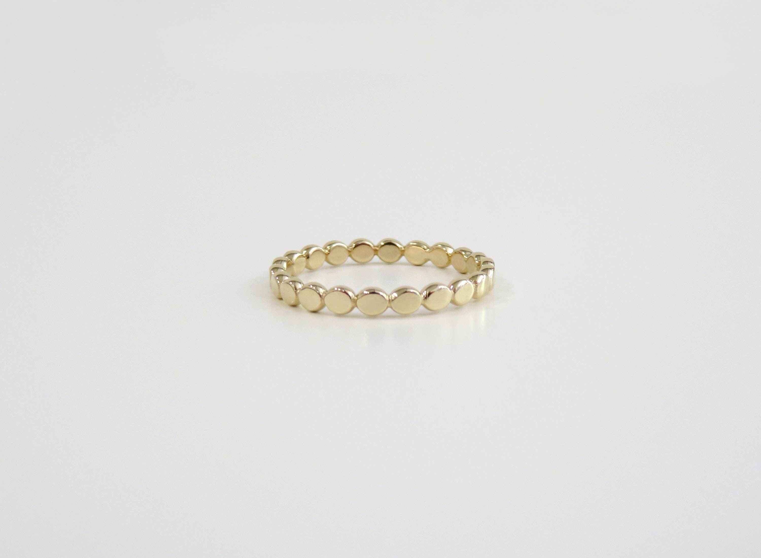 Anello in oro 14k, anello in oro 14k, anello in oro massiccio, anello con perline in oro, anello a bolle in oro 14k, anello in oro, anelli in oro, fed