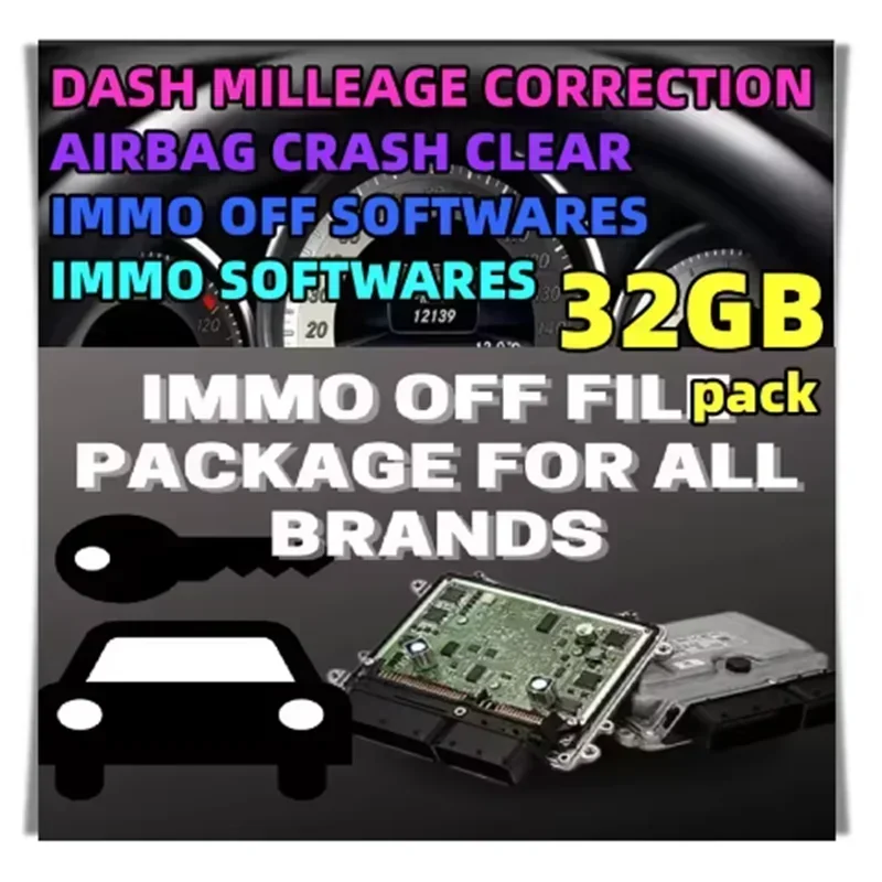 DASH + IMMO OFF + IMMO SOFTWARE 32GB - AIRBAG CRASH CLEAR - MMO OFF SOFTWARES FILE PACKAGE Immo Airbag DASH MILLEAGE CORRECTION