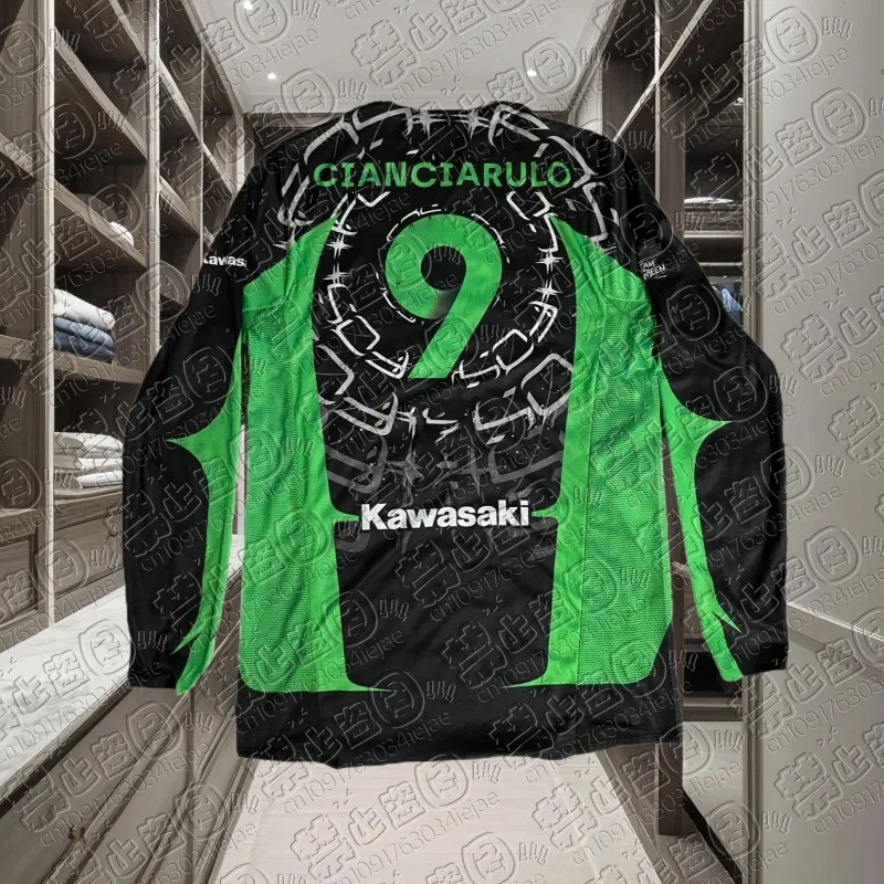 Kawasaki Motorrad Racing Team Männer T-shirt Langarm Frühling Herbst Frauen T-shirts 2025, Neue Sport Kinder Kleidung Tops Image