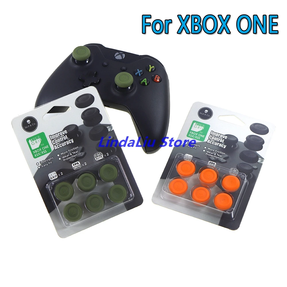 1Set Skull Head Joystick Cap 6 in 1 Thumbstick Cover Non-slip Handle Rocker Button Caps Compatible For Xbox One XBOX Series