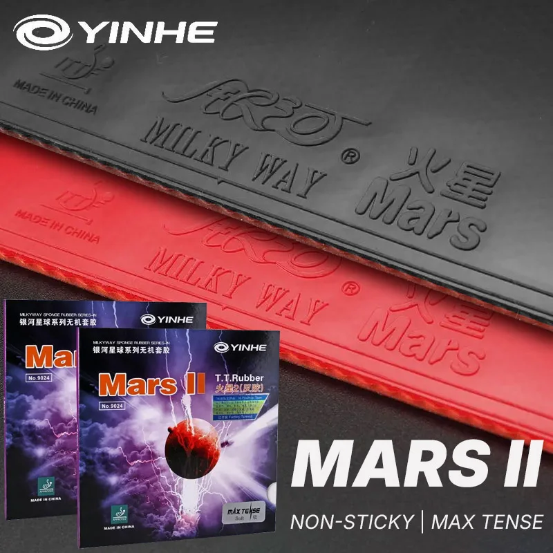 YINHE MARS 2 Gomma da ping pong ITTF Foglio da ping pong in gomma da ping pong approvato non appiccicoso con spugna per torte pre-inceppata per la guida ad anello
