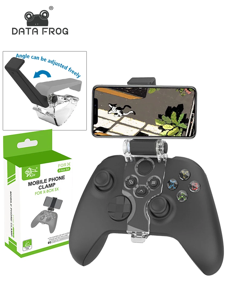DATA FROG Mobile Phone Holder For X box Xbox Series S/X Controller Mount Holder Adjustable Bracket for Xbox Series S/X Gamepad