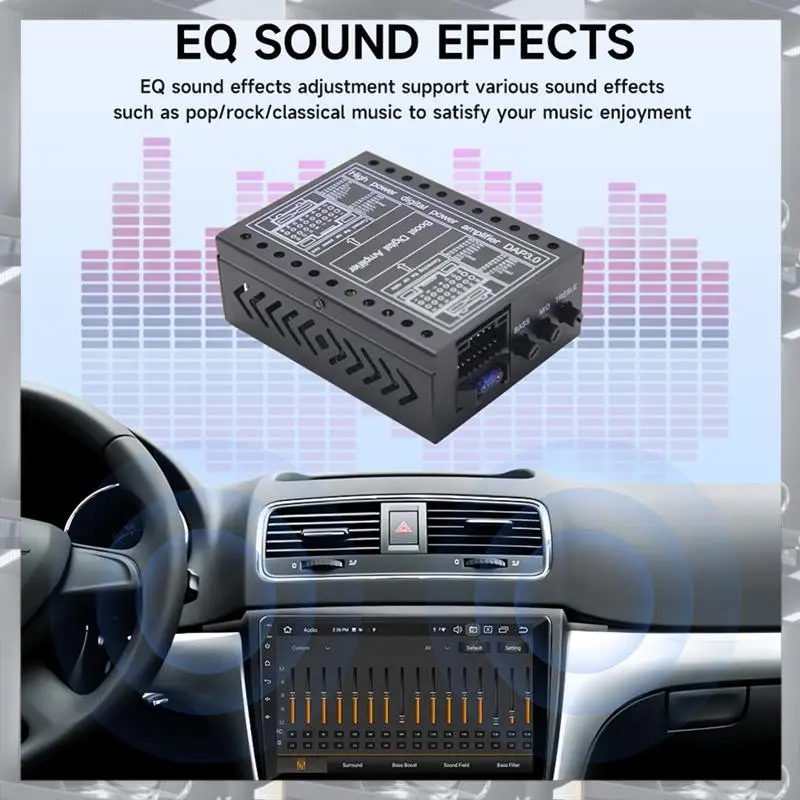 Heißer Verkauf-Auto DSP Verstärker DC 12 V Hallo-fi Booster Audio Stereo Digital Sound Prozessoren 4X60 watt Für Android Verlustfreies Upgrade, Auto Image