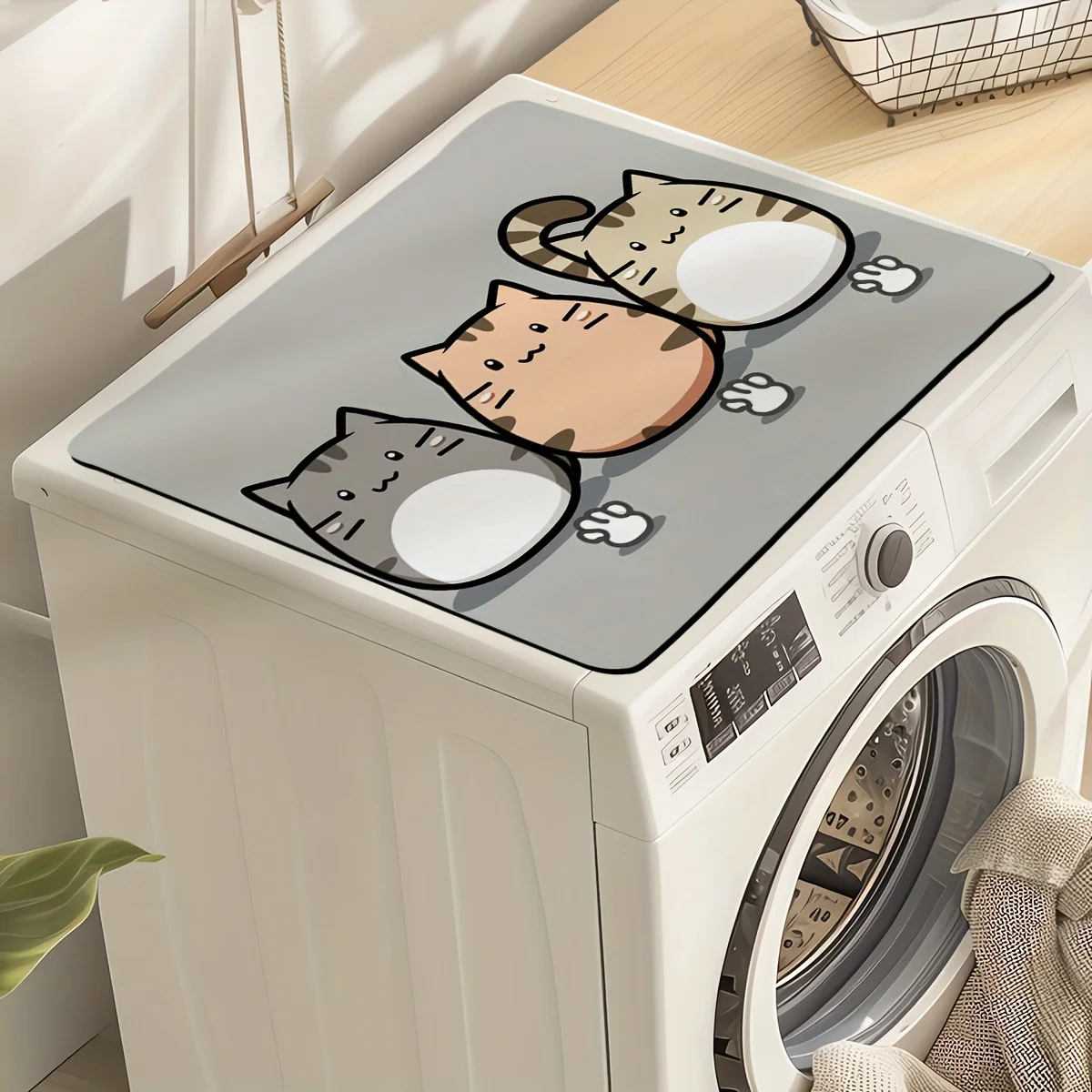 Cat Cute Waschmaschinen-Staubmatte, saugfähige Matte auf der Arbeitsplatte, saugfähige Kühlschrankmatte, Geschirrspüler-Trocknungsmatte Image