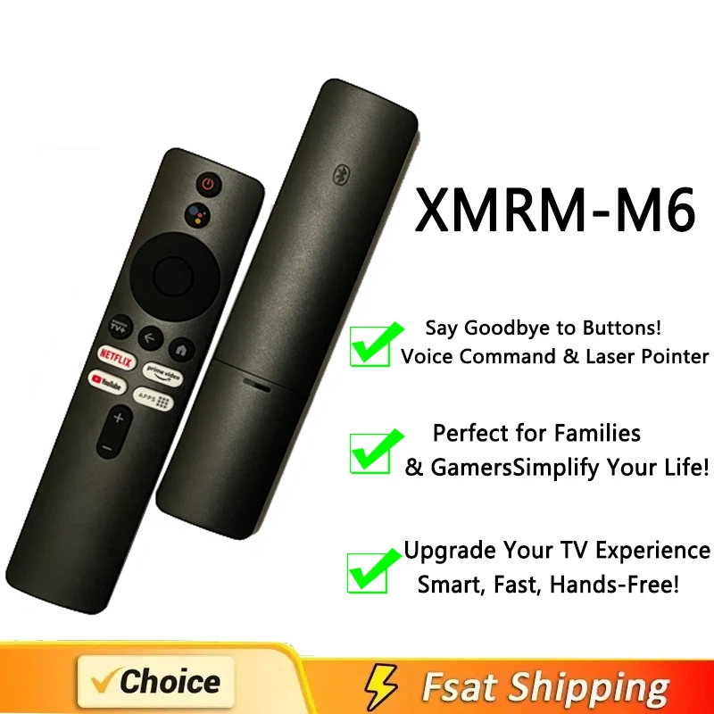 XMRM-M6 Sprachfernbedienung für Xiaomi mi 2. Generation Box, anwendbar auf TV Box S (2. Generation), 4K Ultra HD Streaming Media Player Image