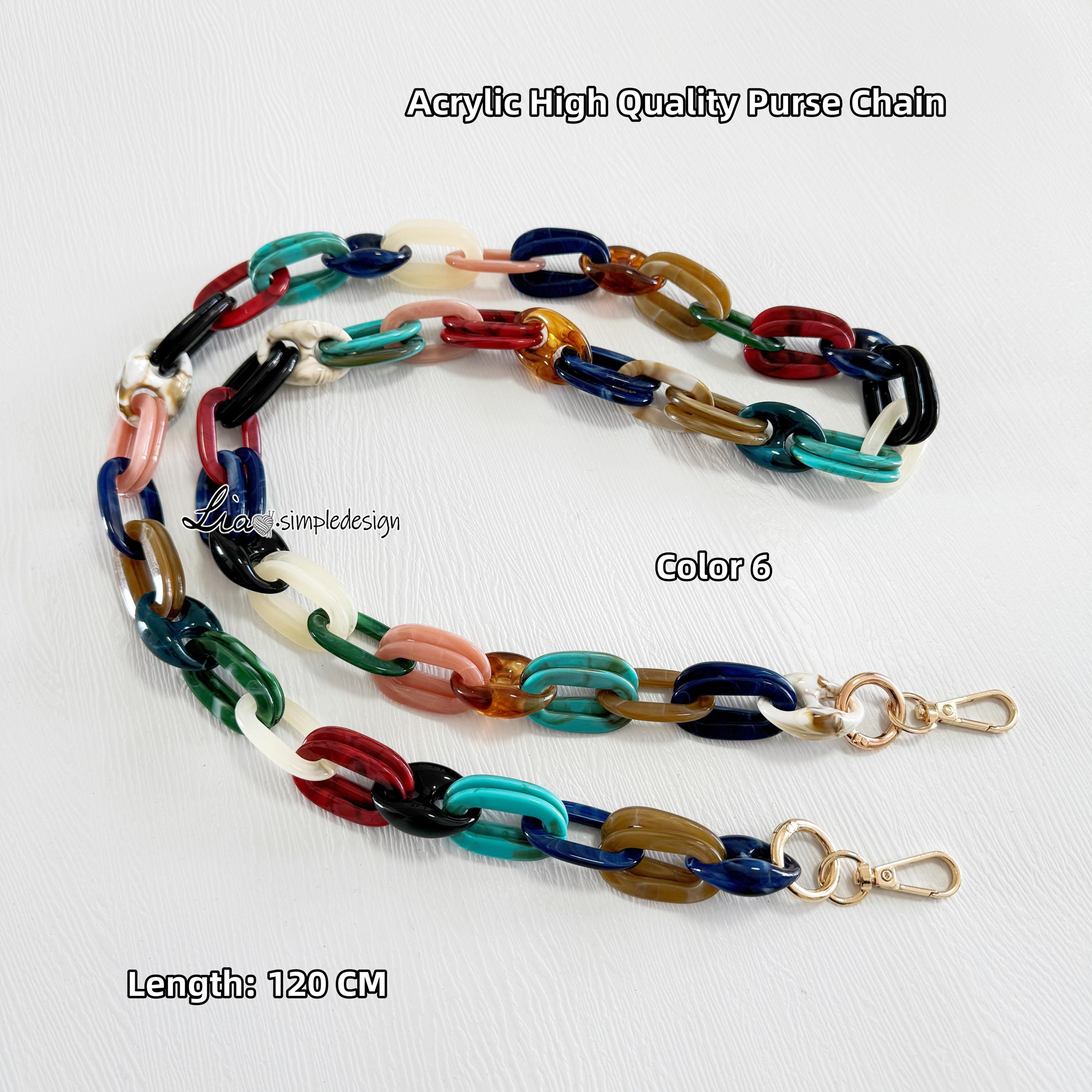 Catena per borsa in acrilico di alta qualità, tracolla per borsa a tracolla in metallo, catena di ricambio per manico, tracolla per borsa a tracolla i
