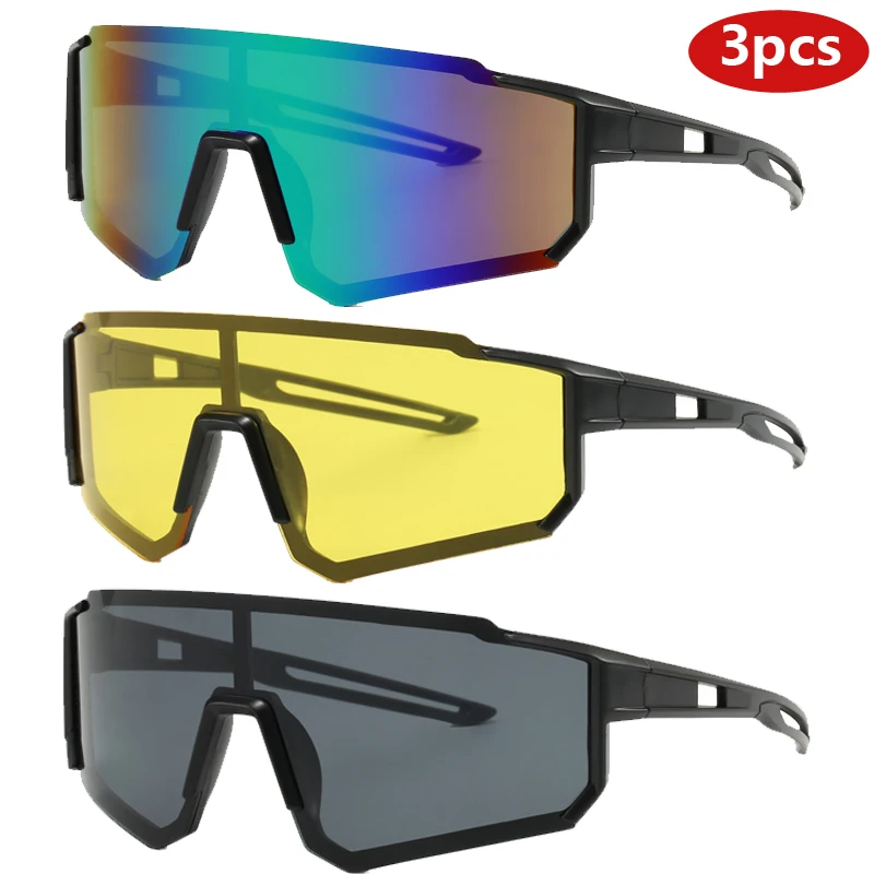 Wandern 3 stücke Frauen Großen Rahmen Anti Licht Gläser Neue Mode Rechteck Design Brille Einfachen Stil Integrierte Outdoor Brillen