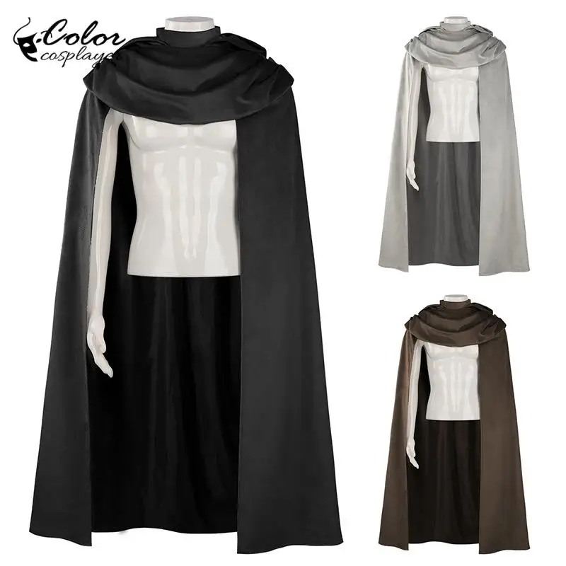 Halloween Todesumhang Mittelalterlicher Kapuzenumhang Gothic Cosplay Kostüm Erwachsene Erwachsene Gownknight Zubehör Vintage Europäische Kleidung Image