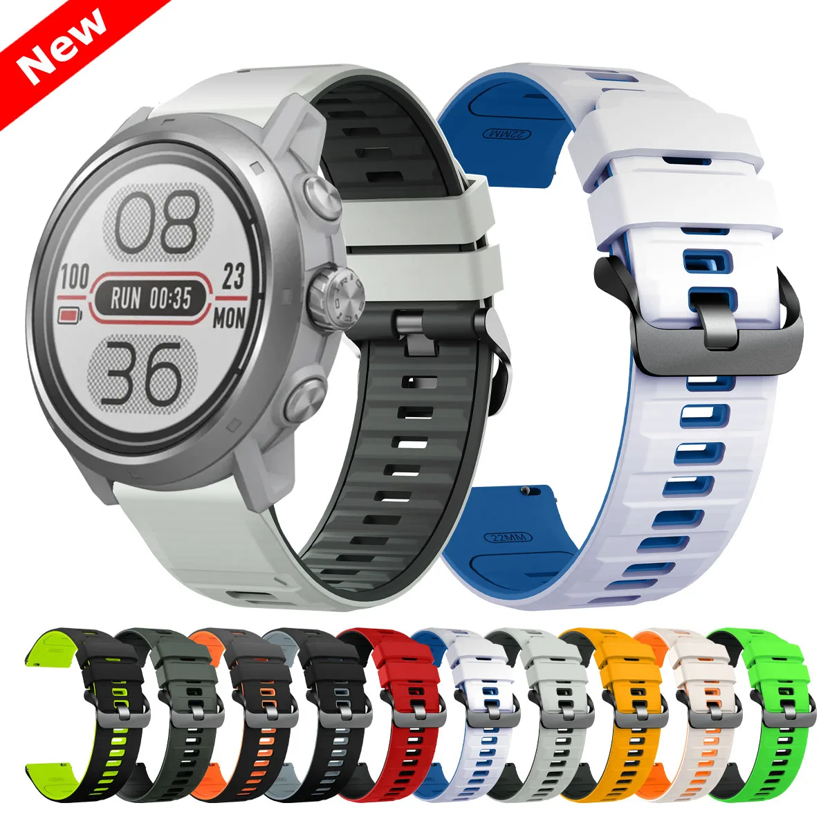 22 mm Sportarmband für COROS PACE 3/APEX 2 Pro Silikon-Uhrenarmband für COROS APEX 46 mm/APEX Pro Armband Ersatzarmbänder Image