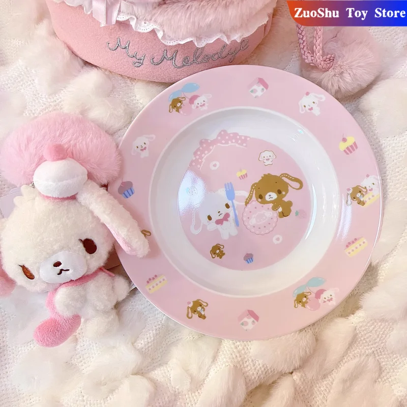 Kawaii Sugarbunnies Plate Anime Cartoon Ceramic Tableware Kawaii Child Household Dish Cartoon Dinner Plate Cute Holiday Gifts