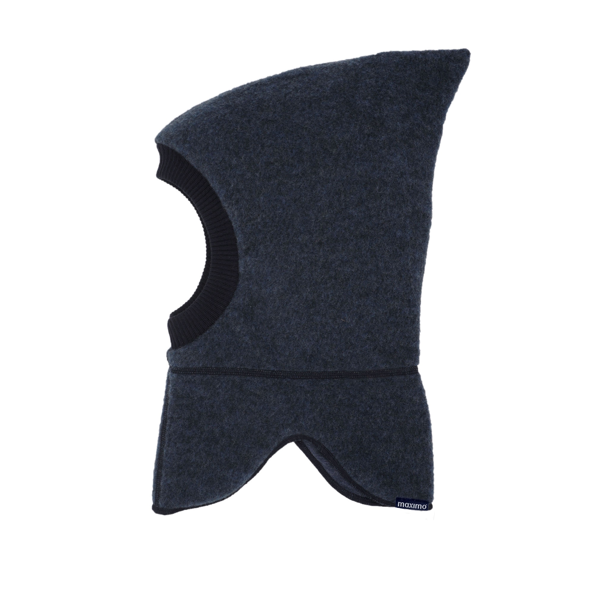 Schlupfmütze MAXIMO, Baby, Gr. 47, blau (navymeliert), Fleece, Baumwolle, meliert, unifarben, Mützen, Wolle, gefüttert, Rippstrickbündchen, mit Zipfel Image